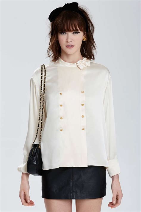 chanel blouse wit|vintage Chanel top.